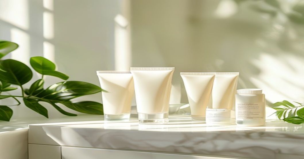 Best Korean sunscreen bottles and tubes displayed on a bright vanity, showing lightweight formulas without white cast