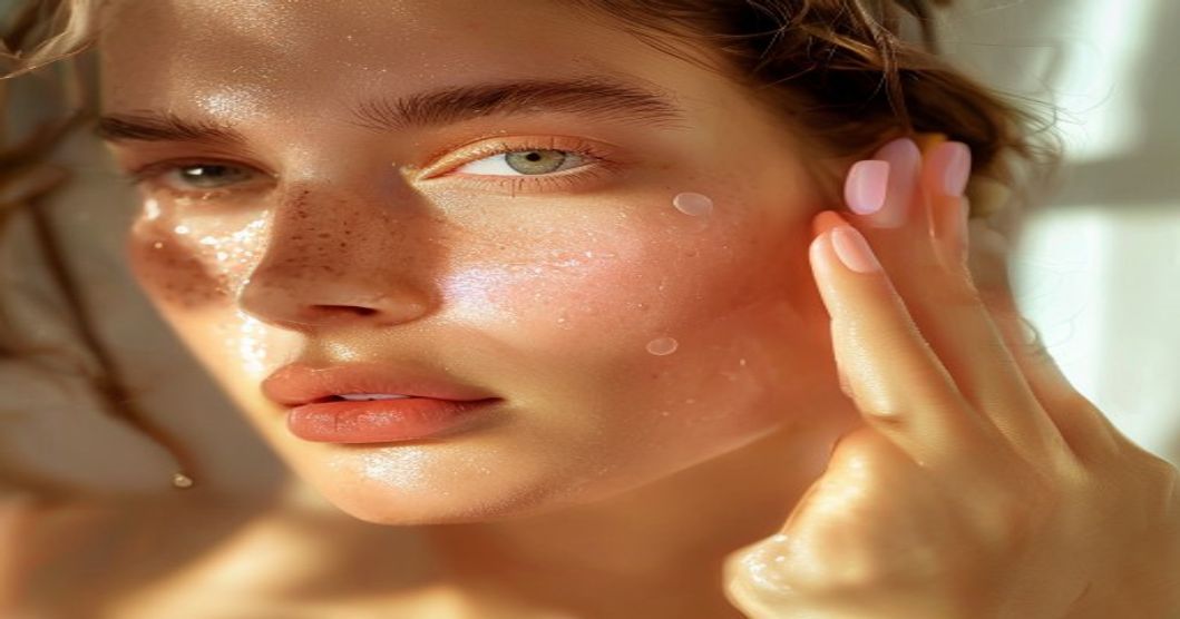 Applying essence step in Korean skincare routine for oily T-zone control