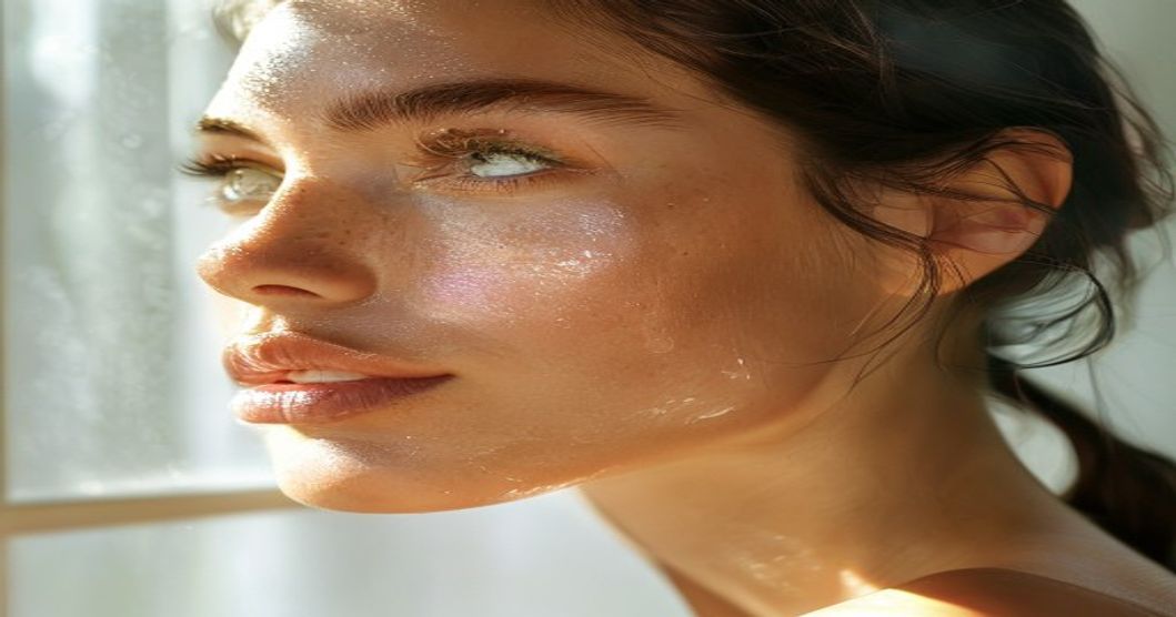 Glass-skin complexion result from Korean skincare routine for combination skin