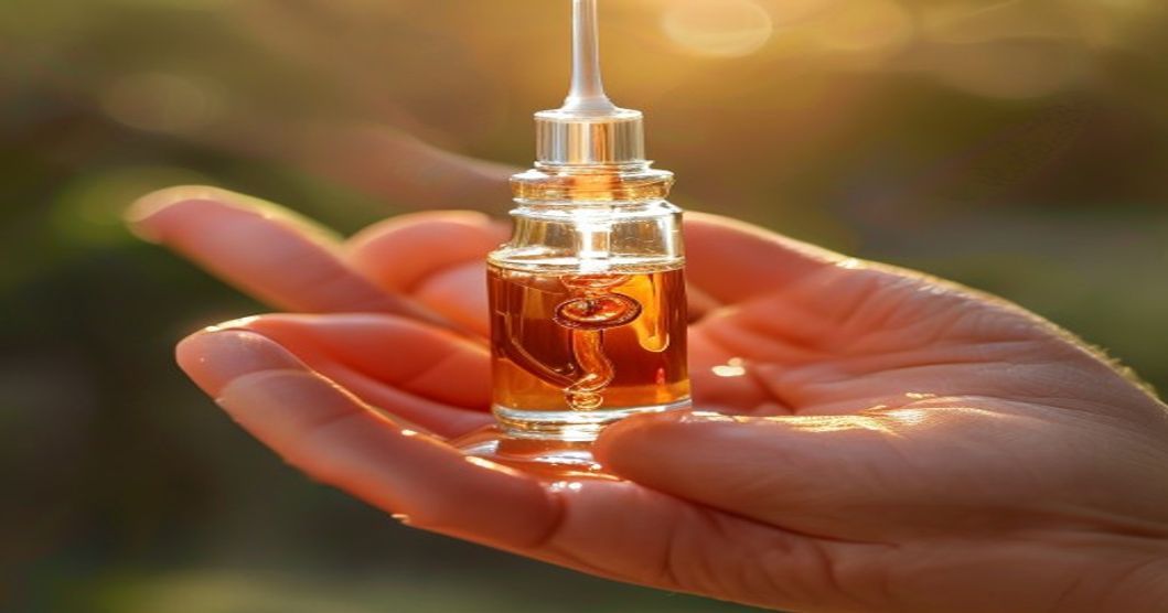 Snail mucin essence texture and consistency shown through glass dropper application