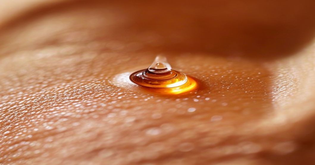Macro skin texture showing refined pores after using niacinamide toner for pore minimizing
