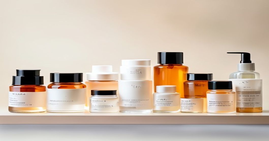 Full Korean 10-step skincare routine product lineup showing layering order for elasticity and anti-aging
