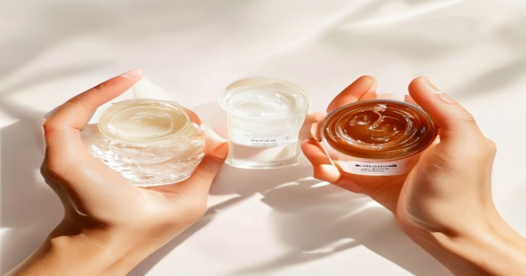 Comparing Korean skincare product textures for layering combination skin routine