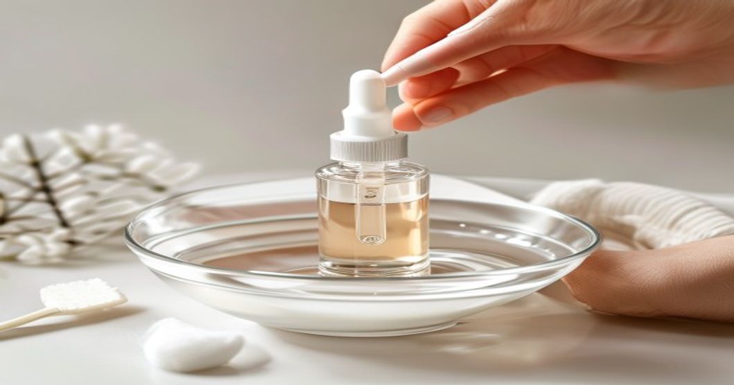 Application of Korean niacinamide toner demonstrating product consistency and texture