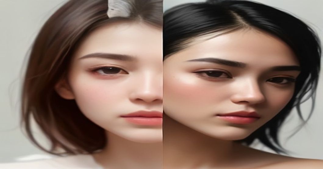 Combination skin zones showing where different products target oily and dry areas